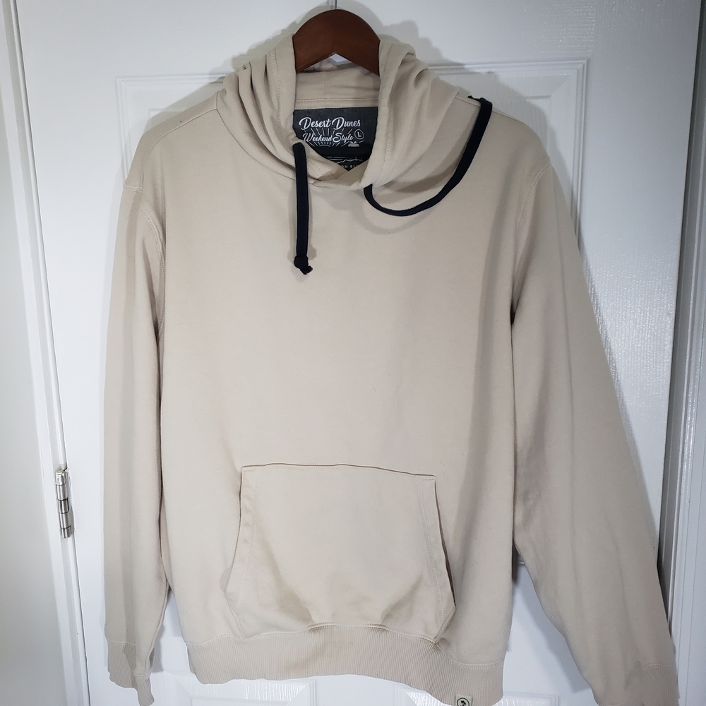 Desert Dunes Weekend Style Men's (or Unisex) Beige Pullover Hoodie L. 10